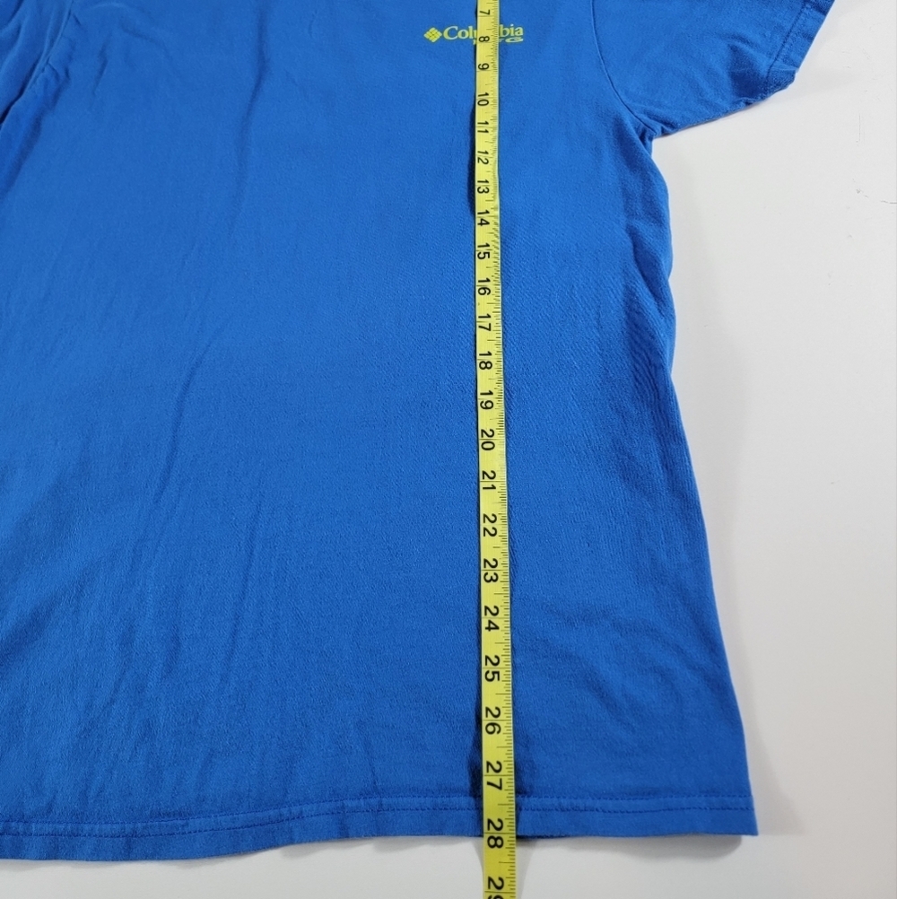 Columbia PFG T Shirt Mens M medium Blue Short Sleeve Cotton Fishing logo - Picture 6 of 6